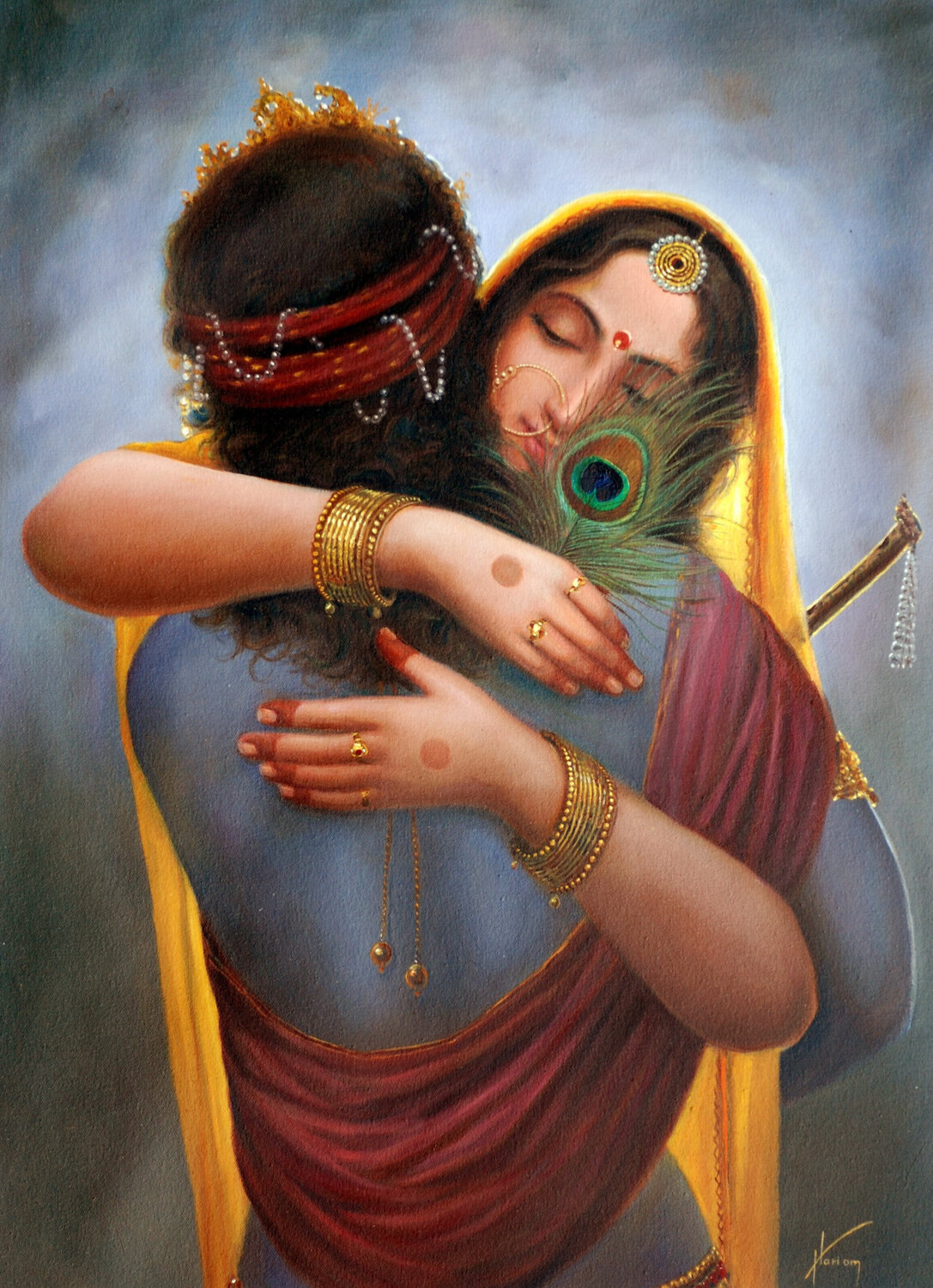 Meera's Eternal Love for Lord Krishna - Orignal Handmade Painting ...