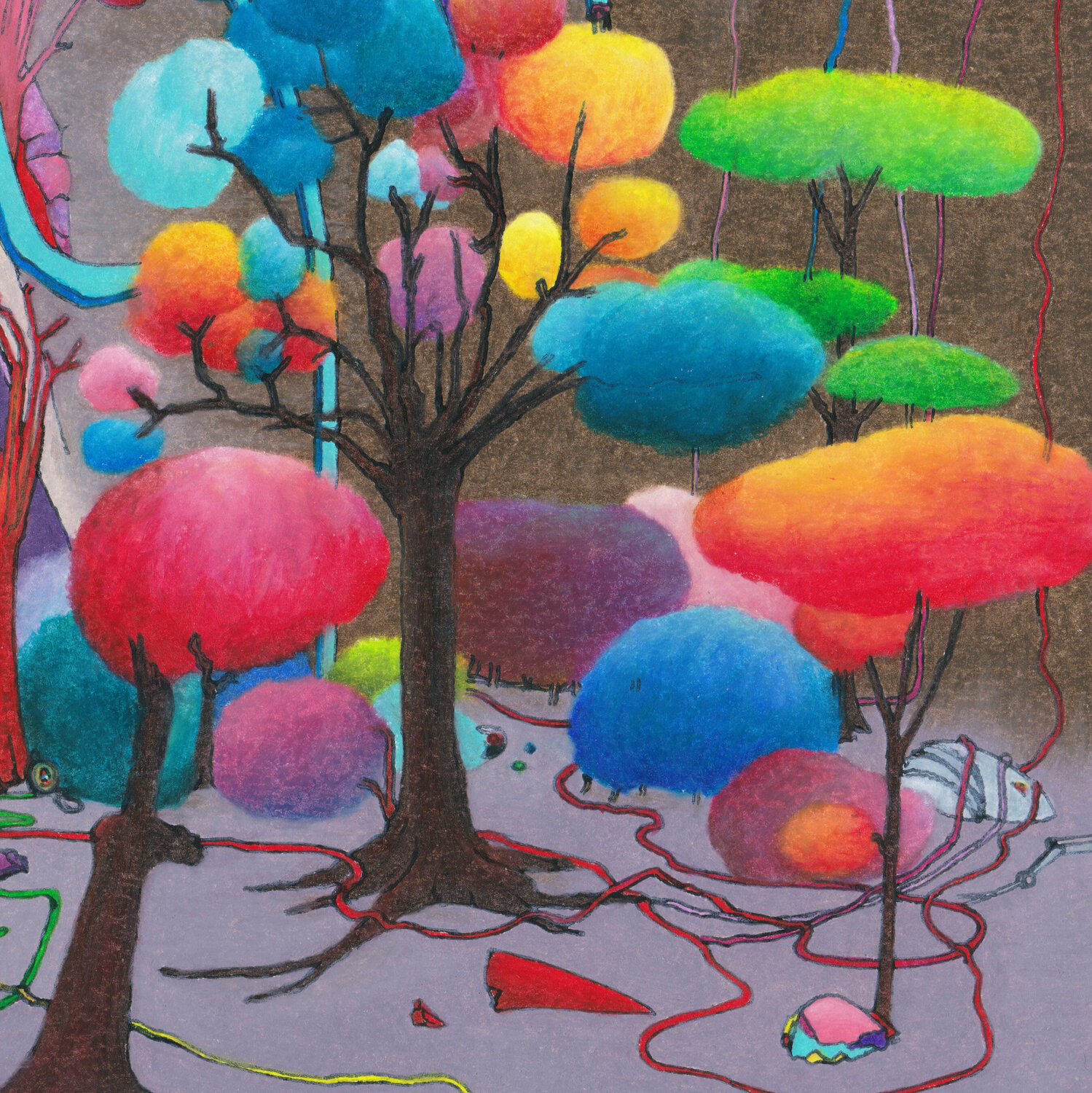 K C I by Joseph Huot (2020) Drawing India Ink, Colored Pencil on